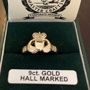 Original TD Irish Claddagh Ring Yellow Gold sz7